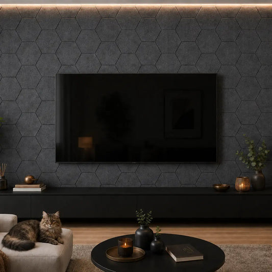 3D felt dark grey panel front view