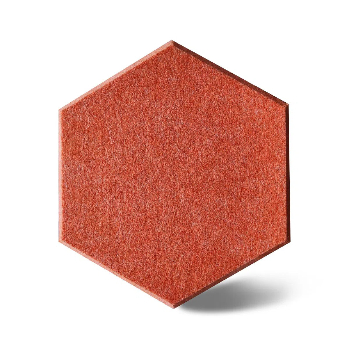 HEXA Acoustic 3D Felt PET Wall Panels single piece on white background ORANGE DecorMania.eu