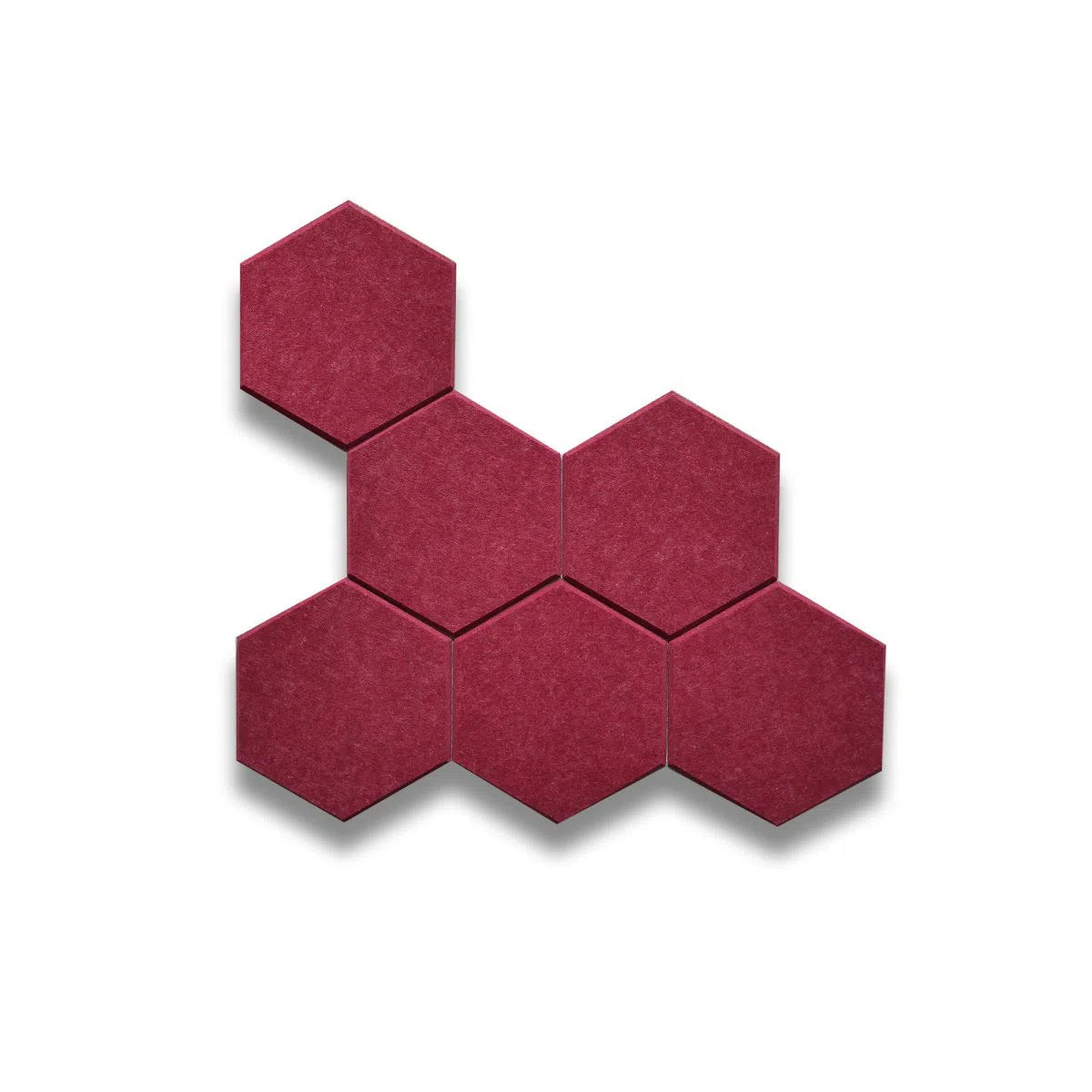 HEXA Acoustic 3D Felt PET Wall Panels RED set of panels DecorMania.eu