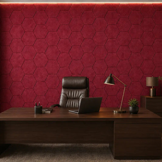 3D felt red panel front view