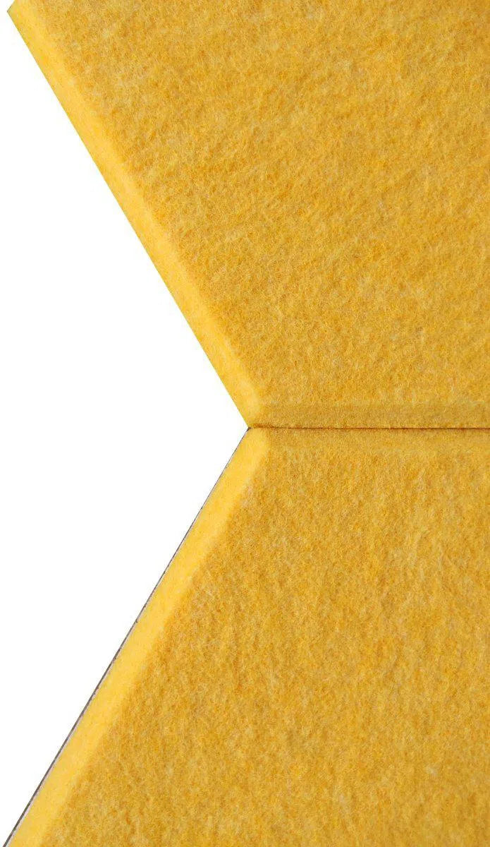 HEXA Acoustic 3D Felt PET Wall Panels closeup YELLOW DecorMania.eu