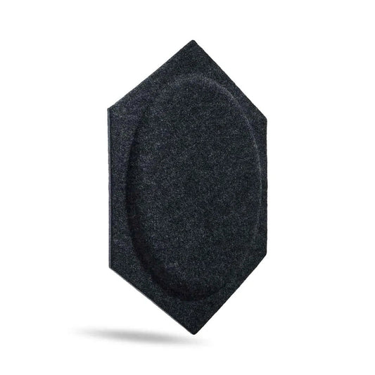 HEXA BOLD 2 Acoustic 3D Felt Wall Panels on white background BLACK DecorMania.eu