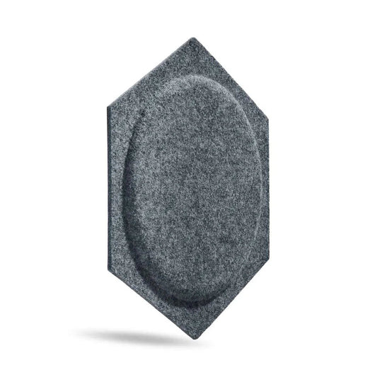 HEXA BOLD 2 Acoustic 3D Felt Wall Panels on white background GREY DecorMania.eu