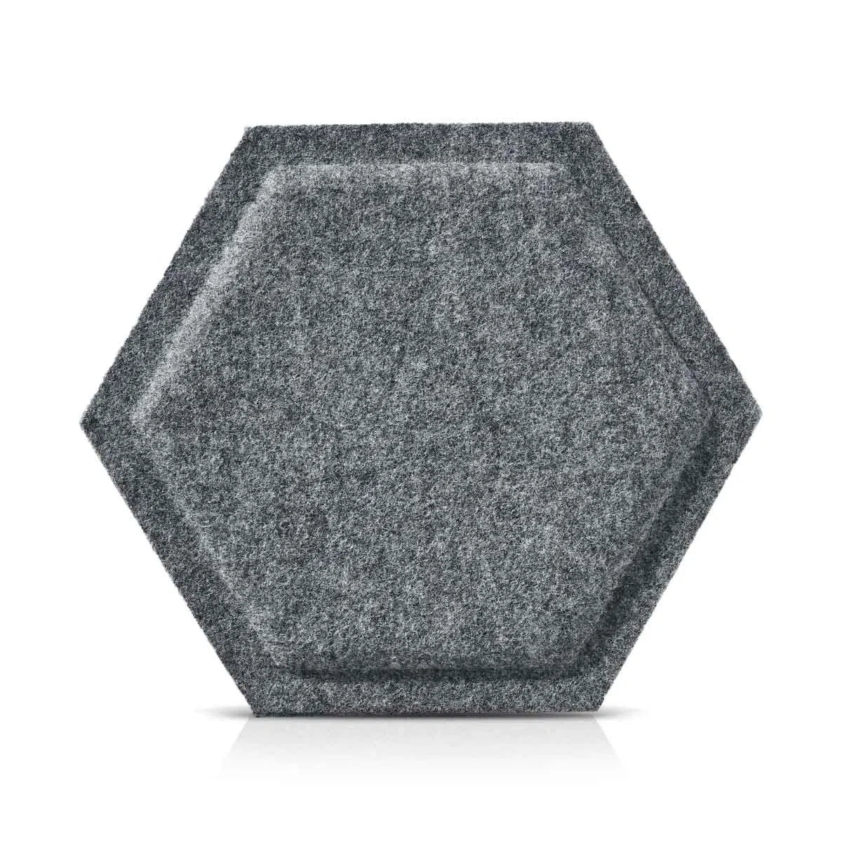 HEXA BOLD 3D Acoustic Felt Wall Panels on white background GREY DecorMania.eu