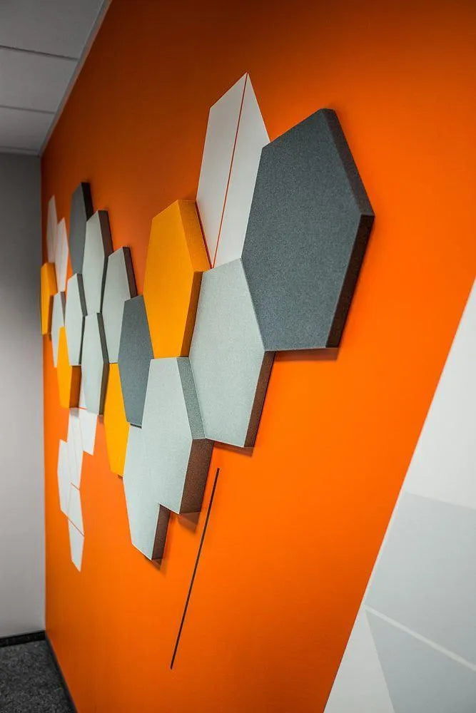 HEXA M Soft Acoustic Wall Panel grey composition DecorMania.eu