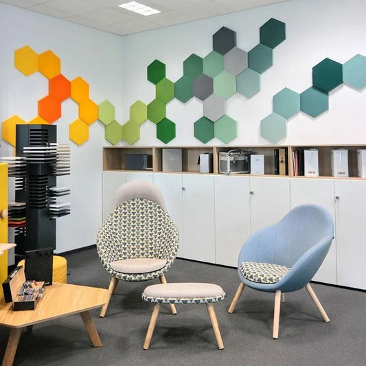 HEXA M Soft Acoustic Wall Panel colorful composition DecorMania.eu