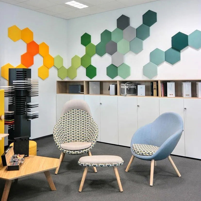 HEXA M Soft Acoustic Wall Panel colorful composition DecorMania.eu
