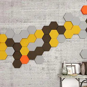 HEXA M Soft Acoustic Wall Panel  yellow composition DecorMania.eu