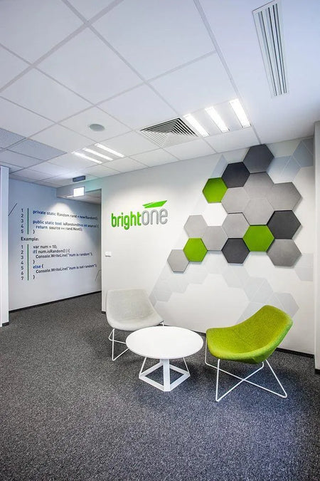 HEXA M Soft Acoustic Wall Panel in waiting room DecorMania.eu
