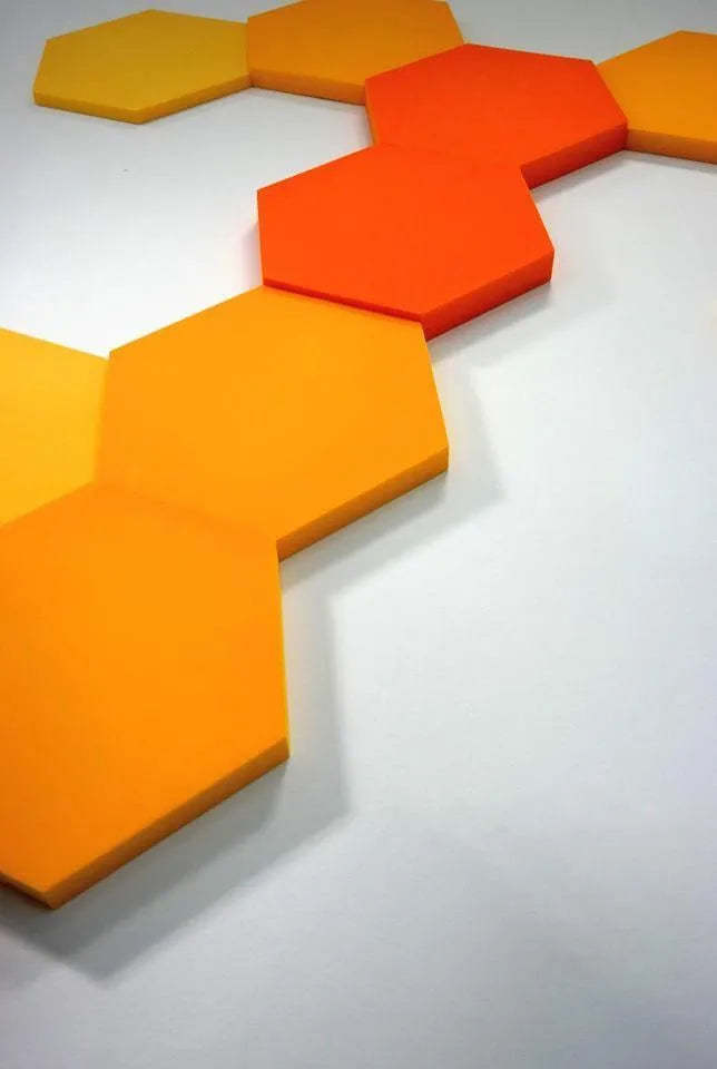 HEXA M Soft Acoustic Wall Panel orange compositions DecorMania.eu