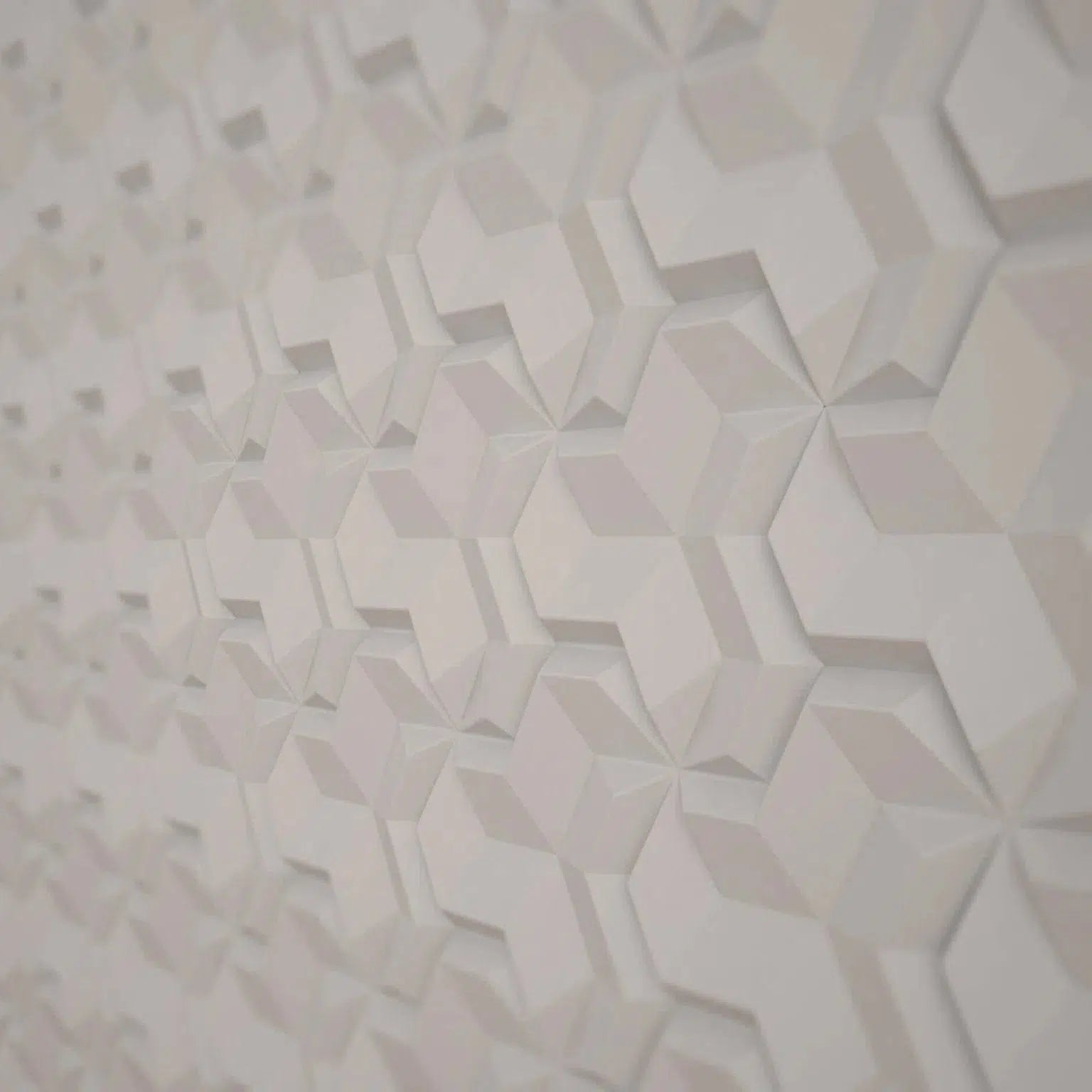 HEXA 2 Polystyrene Wall Art – 3D Decorative Panels white colour panels closeup DecorMania.eu
