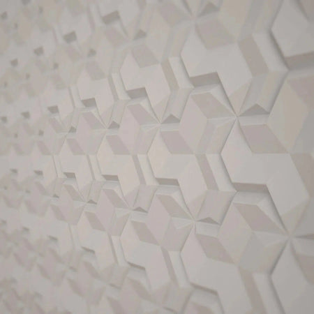 HEXA 2 Polystyrene Wall Art – 3D Decorative Panels white colour panels closeup DecorMania.eu