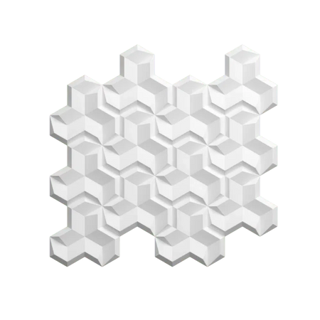 HEXA 2 Polystyrene Wall Art – 3D Decorative Panels on transparent background DecorMania.eu