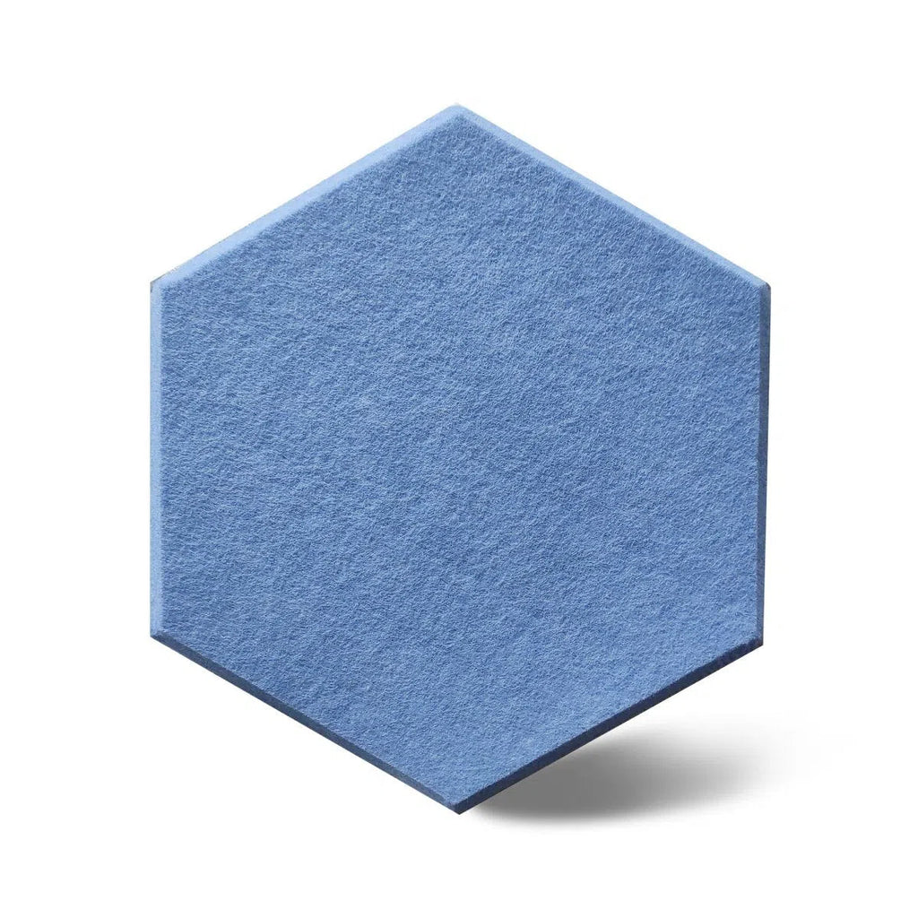 HEXA Acoustic 3D Felt Wall Panels on white background BLUE DecorMania.eu
