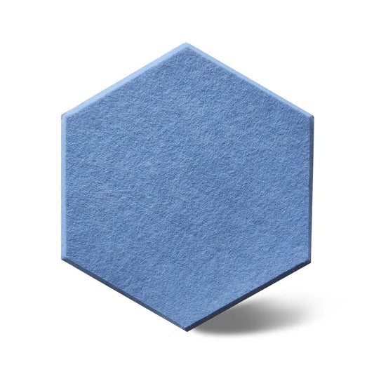 HEXA Acoustic 3D Felt Wall Panels on white background BLUE DecorMania.eu