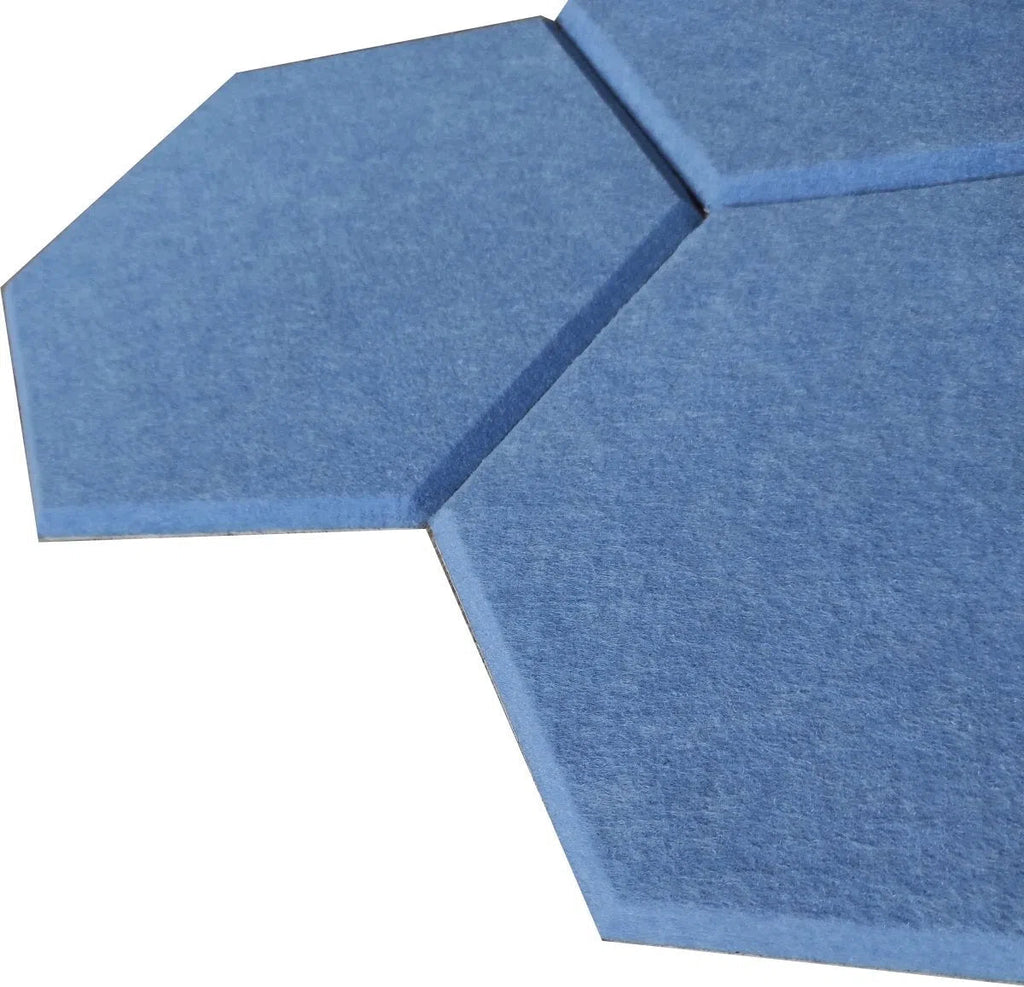 HEXA Acoustic 3D Felt Wall Panels  closeup details BLUE DecorMania.eu
