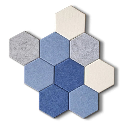 HEXA Acoustic 3D Felt Wall Panels  multiple colours set DARK BLUE DecorMania.eu