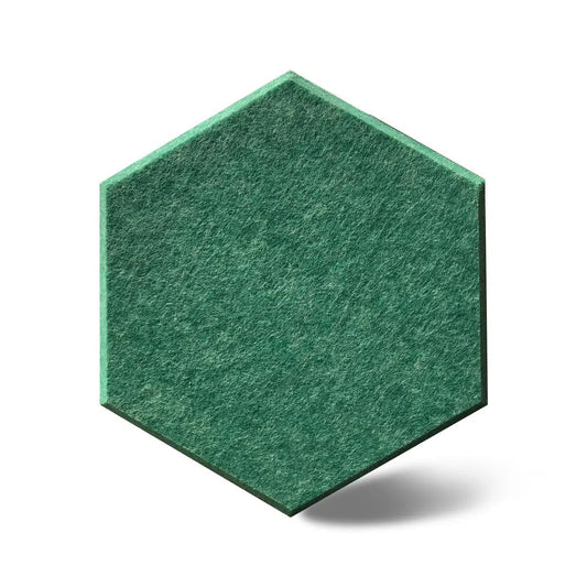 HEXA Acoustic 3D Felt Wall Panels on white background DARK GREEN DecorMania.eu