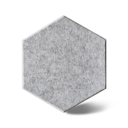 HEXA Acoustic 3D Felt Wall Panels on white background GREY DecorMania.eu