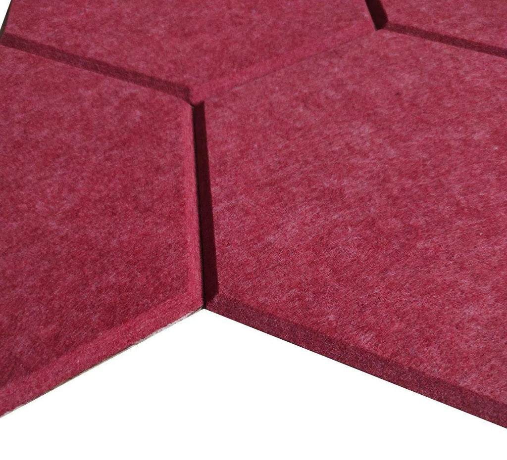 HEXA Acoustic 3D Felt Wall Panels RED edge closeup photo DecorMania.eu