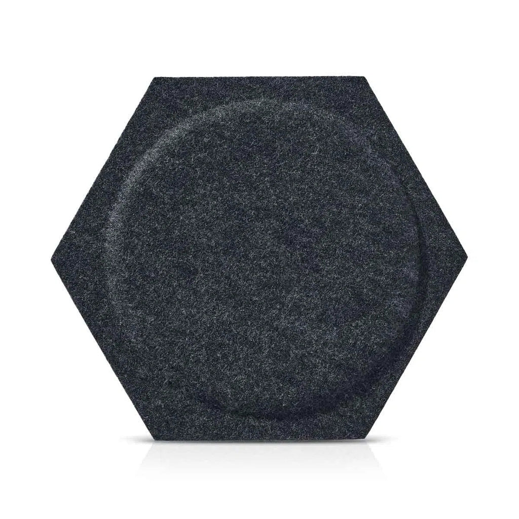 HEXA BOLD 2 Acoustic 3D Felt Wall Panels on white background BLACK DecorMania.eu
