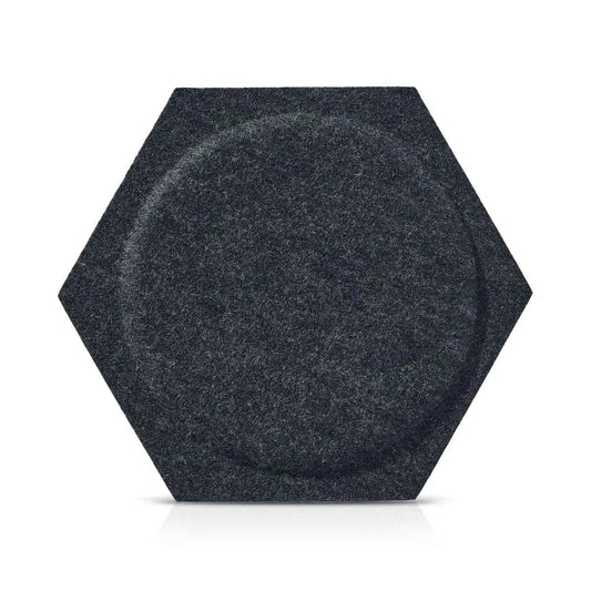 HEXA BOLD 2 Acoustic 3D Felt Wall Panels on white background BLACK DecorMania.eu