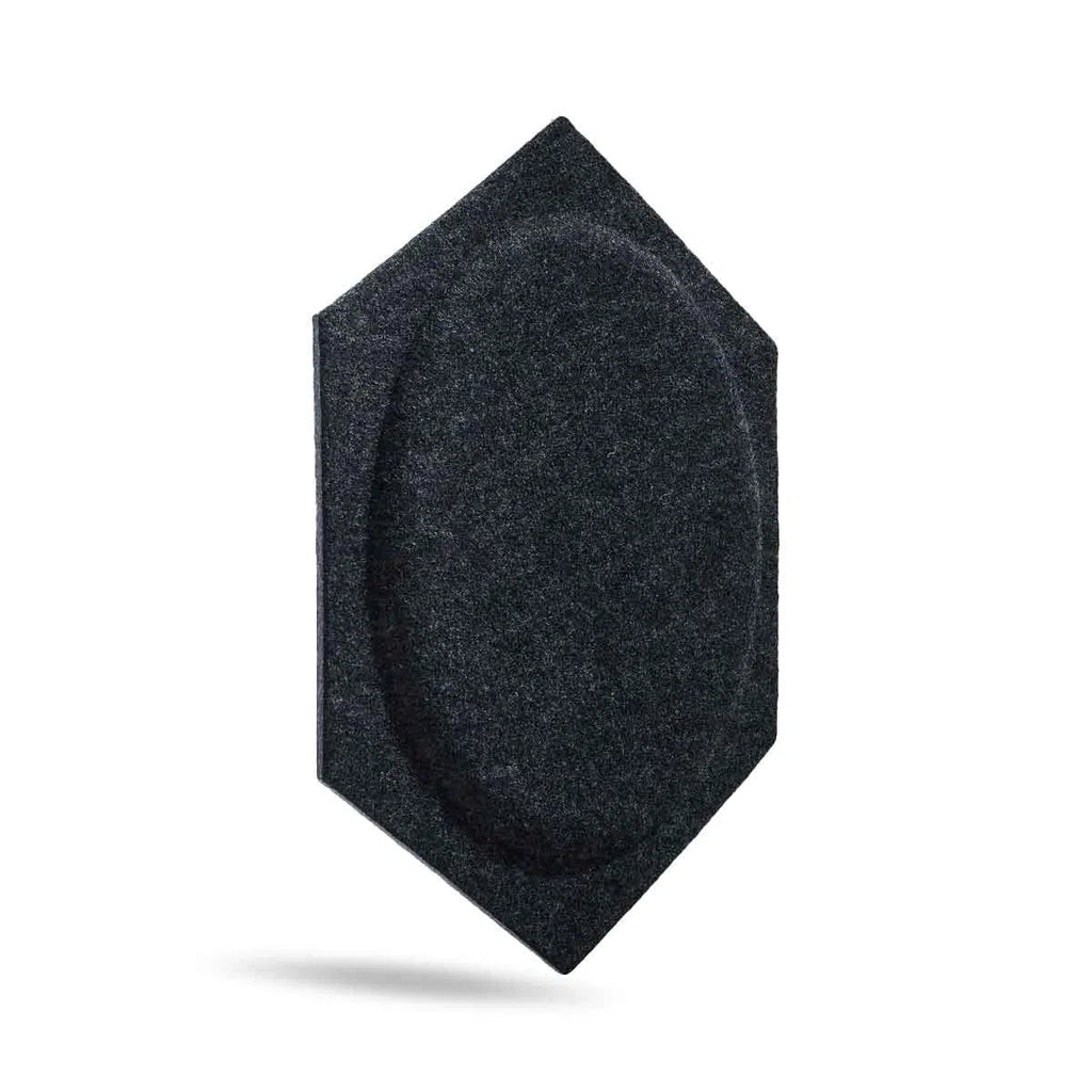 HEXA BOLD 2 Acoustic 3D Felt Wall Panels on white background BLACK DecorMania.eu