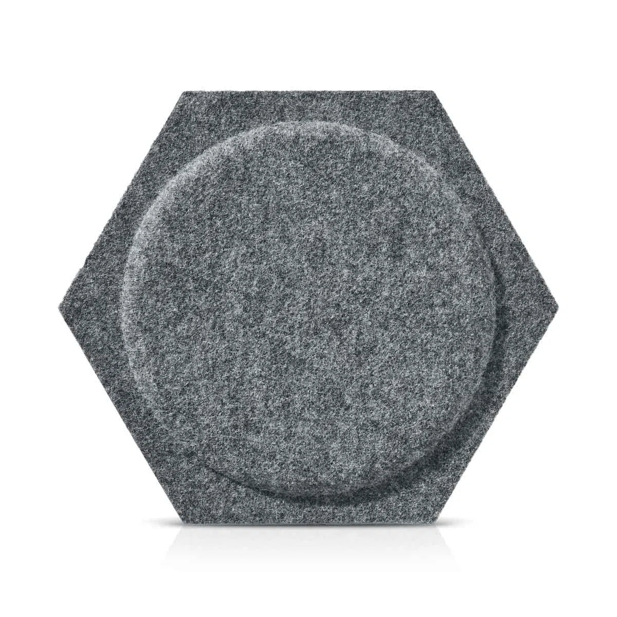HEXA BOLD 2 Acoustic 3D Felt Wall Panels on white background GREY DecorMania.eu