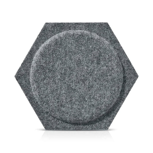 HEXA BOLD 2 Acoustic 3D Felt Wall Panels on white background GREY DecorMania.eu