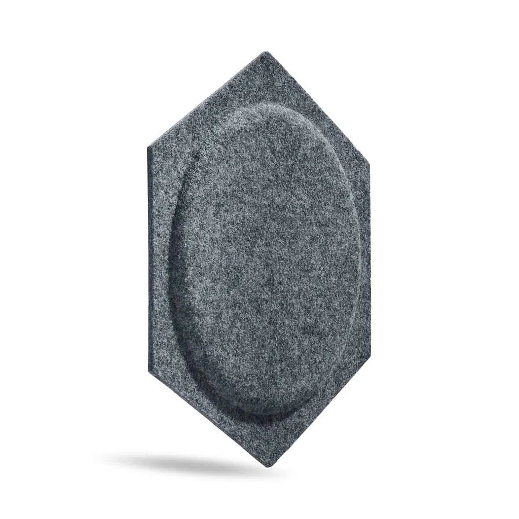 HEXA BOLD 2 Acoustic 3D Felt Wall Panels on white background GREY DecorMania.eu
