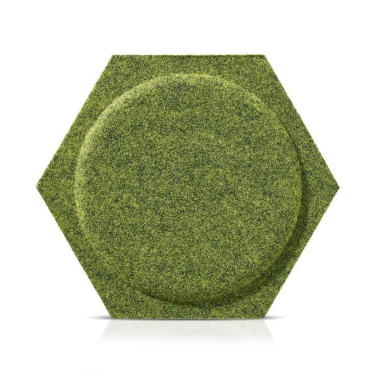 HEXA BOLD 2 Acoustic 3D Felt Wall Panels OLIVE on white background DecorMania.eu