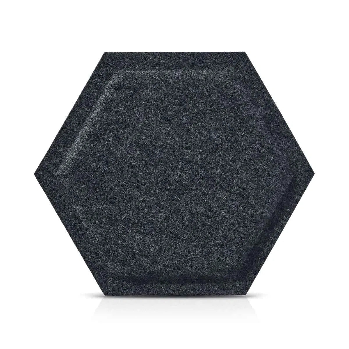 HEXA BOLD Acoustic 3D Felt Wall Panels on white background BLACK DecorMania.eu