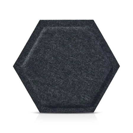 HEXA BOLD Acoustic 3D Felt Wall Panels on white background BLACK DecorMania.eu