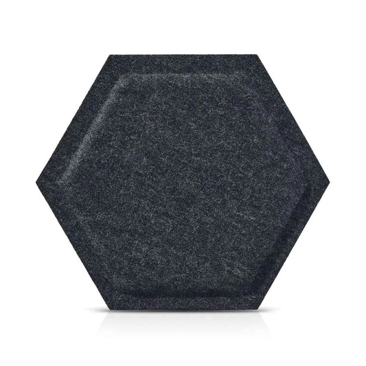 HEXA BOLD Acoustic 3D Felt Wall Panels on white background BLACK DecorMania.eu
