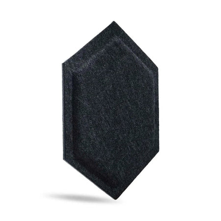 HEXA BOLD Acoustic 3D Felt Wall Panels on white background BLACK DecorMania.eu