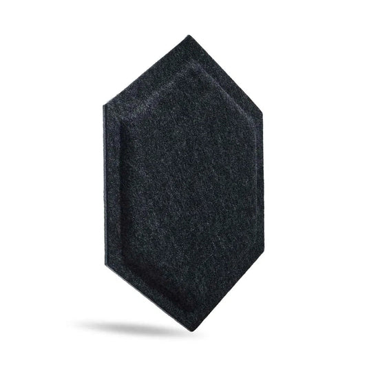 HEXA BOLD Acoustic 3D Felt Wall Panels on white background BLACK DecorMania.eu