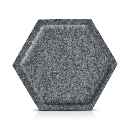 HEXA BOLD Acoustic 3D Felt Wall Panels on white background GREY DecorMania.eu
