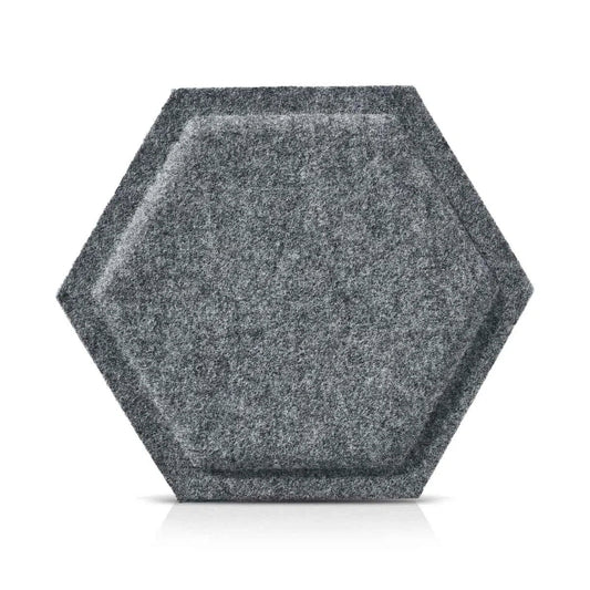 HEXA BOLD Acoustic 3D Felt Wall Panels on white background GREY DecorMania.eu