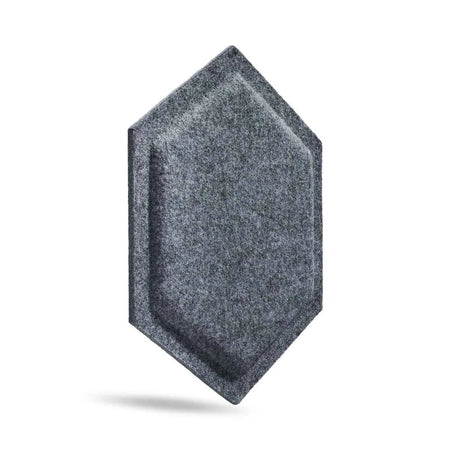 HEXA BOLD Acoustic 3D Felt Wall Panels on white background GREY DecorMania.eu