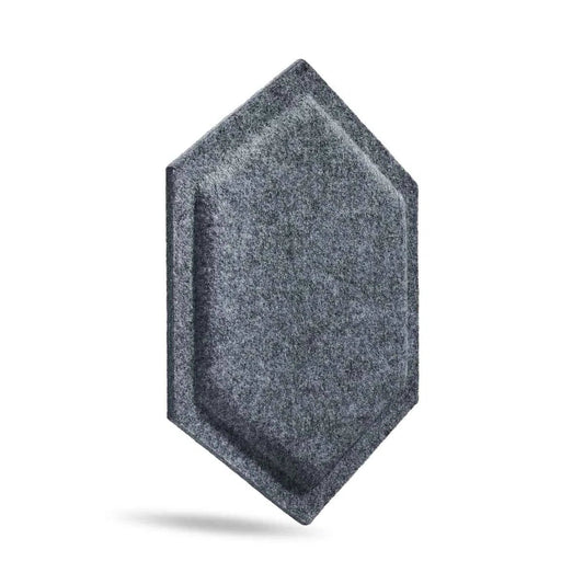 HEXA BOLD Acoustic 3D Felt Wall Panels on white background GREY DecorMania.eu
