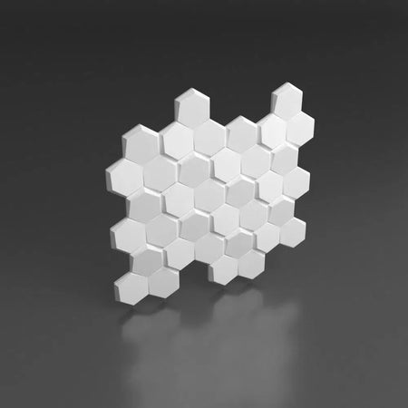 HEXA Polystyrene Wall Art – 3D Decorative Panels on grey background DecorMania.eu