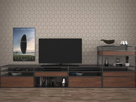 HEXA Polystyrene Wall Art – 3D Decorative Panels in living room interior DecorMania.eu