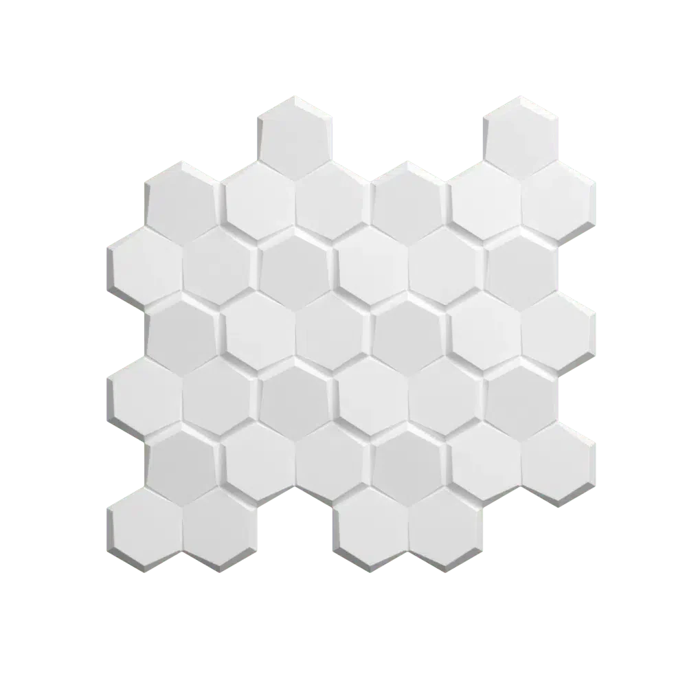 HEXA Polystyrene Wall Art – 3D Decorative Panels on transparent background DecorMania.eu