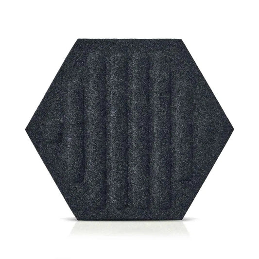 HEXA RIFT Acoustic 3D Felt Wall Panels BLACK on white background DecorMania.eu