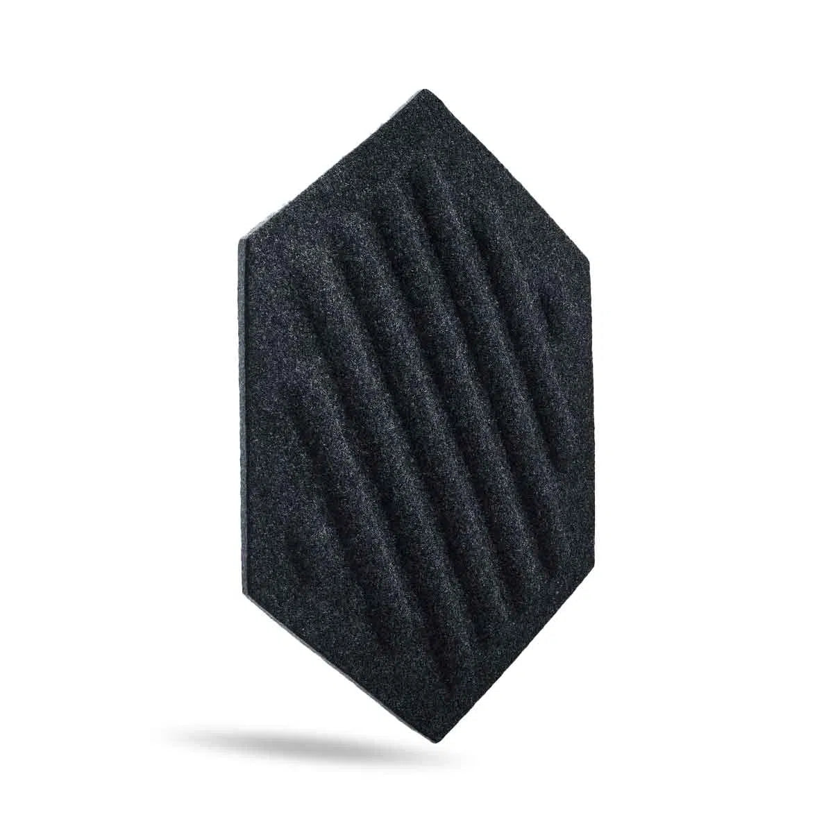 HEXA RIFT Acoustic 3D Felt Wall Panels  on white background BLACK DecorMania.eu