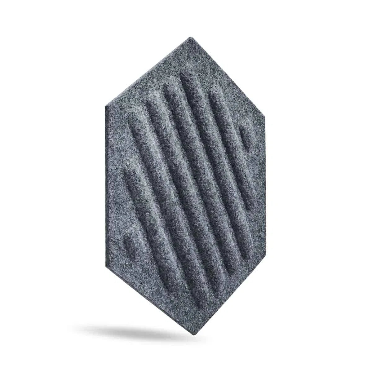 HEXA RIFT Acoustic 3D Felt Wall Panels on white background GREY DecorMania.eu