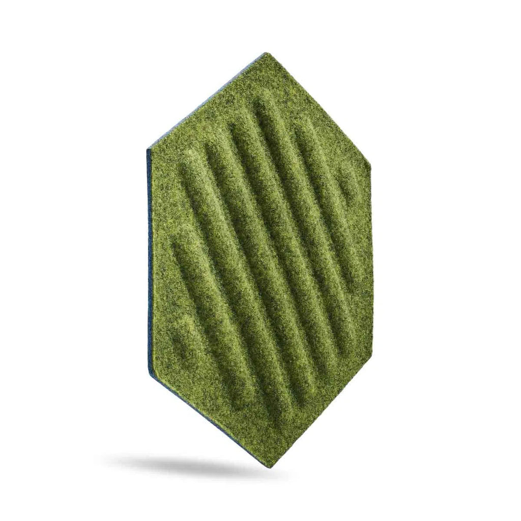 HEXA RIFT Acoustic 3D Felt Wall Panels on white background OLIVE DecorMania.eu