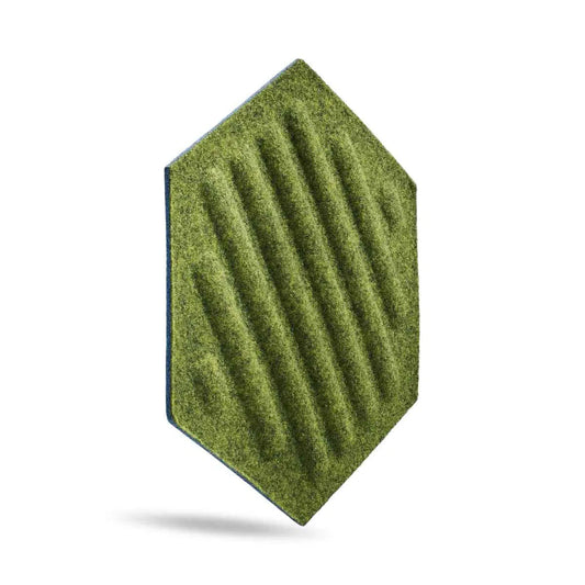 HEXA RIFT Acoustic 3D Felt Wall Panels on white background OLIVE DecorMania.eu