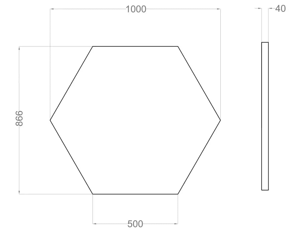 Hexa AIR Acoustic Suspended Ceiling Panel with dimensions Decormania.eu