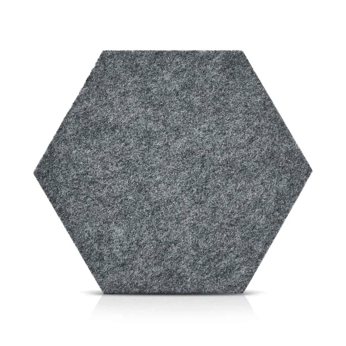 Hexa FLAT Acoustic Felt Wall Panels on white background GREY DecorMania.eu